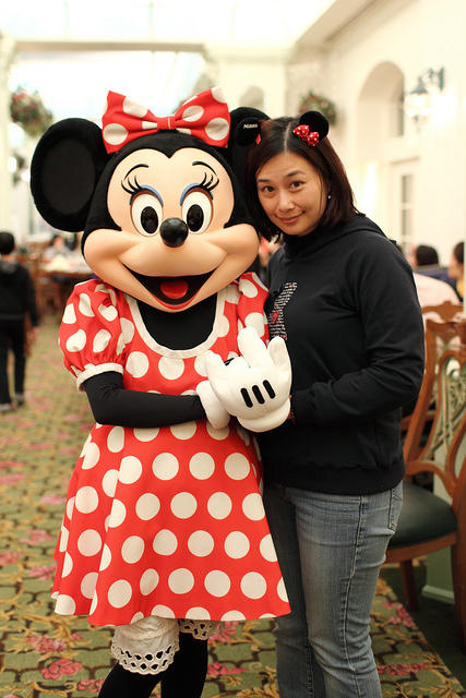 Minnie and Mum ... Mum worn a pair of minnie ears, so funny.